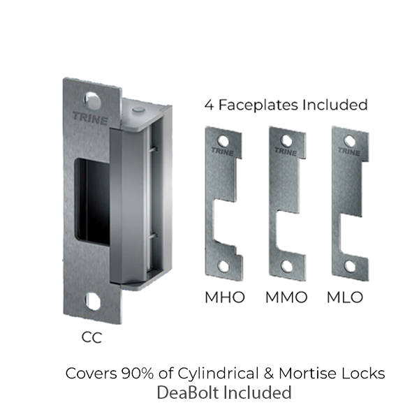 Trine - 4100DB - 4-7/8” Electric Strike - W/ Deadbolt - One Box Solution - Night Latch Function - Fire Rated ANSI - Optional finish - Grade 1 - UHS Hardware