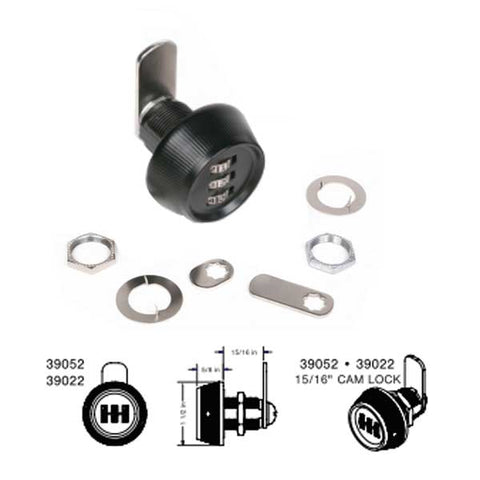 CCL - 390 Series- 3 Dial Sesamee  Combination Cam Lock - 15/16" - Black - UHS Hardware