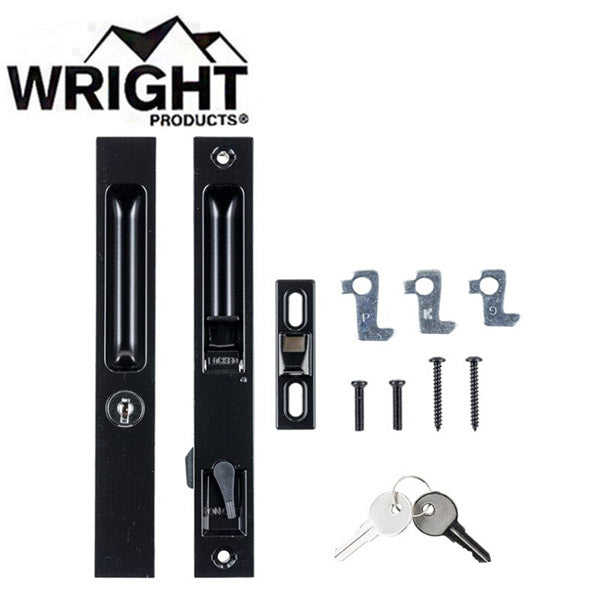 Wright - VK1133BL - Keyed Patio Door Flush Mount Latch - Black - UHS Hardware