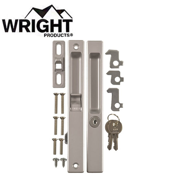 Wright - V1195 - Flush Mount Patio Door Latch - Optional Keying - Aluminum - UHS Hardware