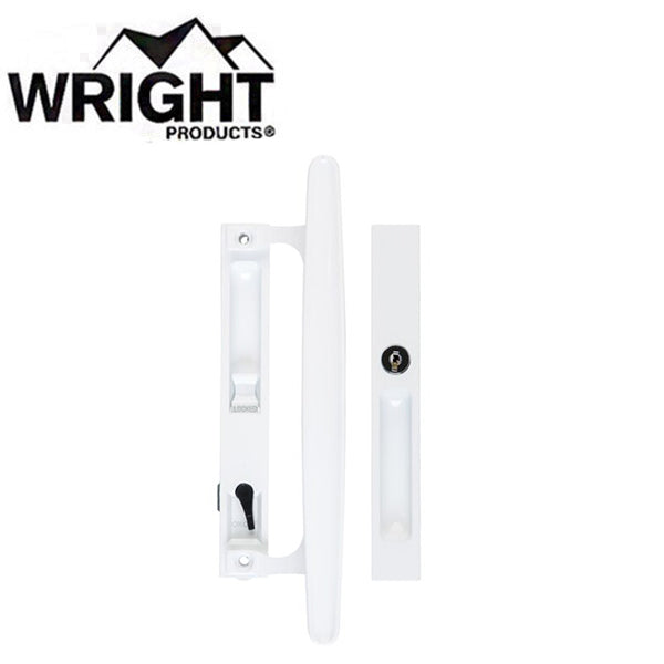 Wright - VK1297WH - Patio Door Keyed Flush Mount w/ Handle - White - UHS Hardware