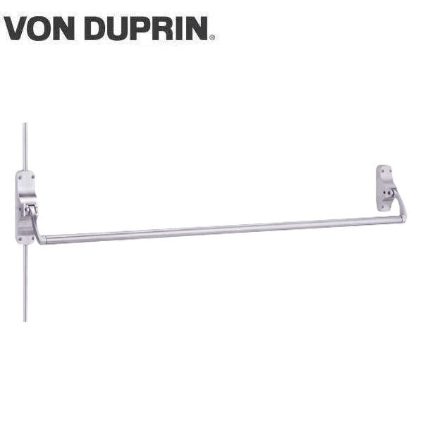 Von Duprin - 8827L - Surface Mounted Vertical Rod Exit Device - Exit Only - No Trim - Satin Chrome - 4 Foot - LHR - UHS Hardware