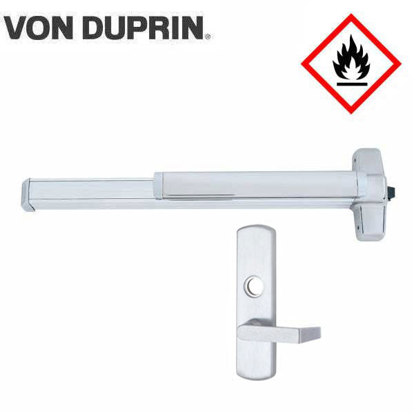 Von Duprin - 98L - Mortise Lock Exit Device - 06 Lever - Double Cylinder with Security Indicator - 3' Long - RHR - Fire Rated - Satin Chrome - Grade 1 - UHS Hardware