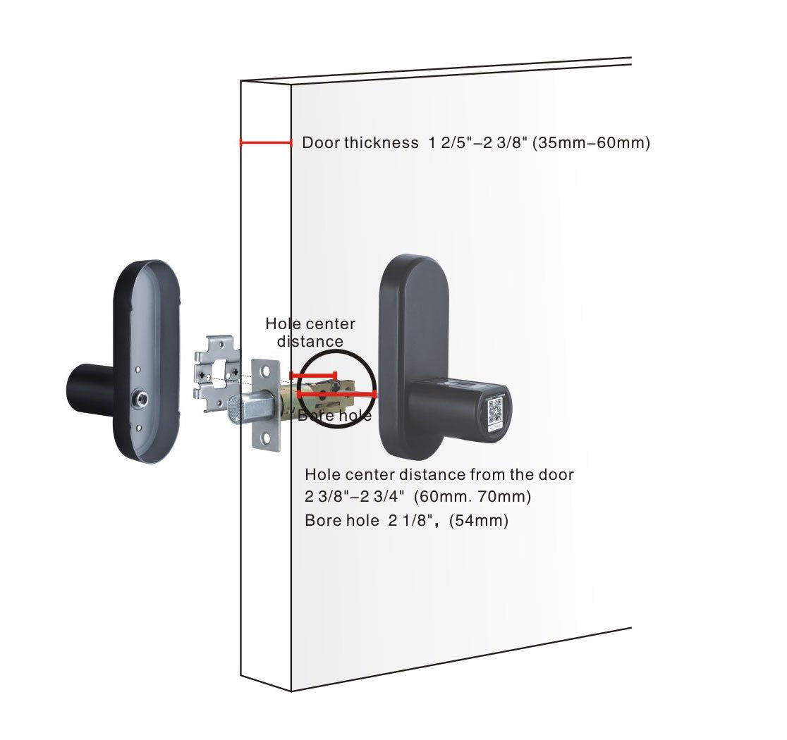 Ai.one Smart Lock – Biometric Fingerprint Lock – w/ Remote – Latch + Bolt – Black (WE.LOCK) - UHS Hardware