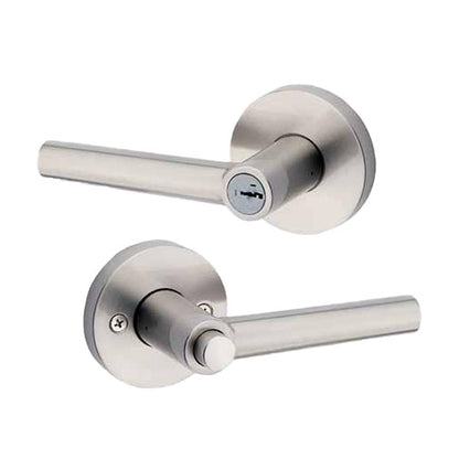 Weiser - SENL535 - Milan Lever - Round Rose - 15 - Satin Nickel - Entrance - SmartKey Technology - Grade 2 - UHS Hardware