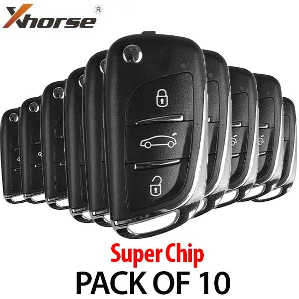 VVDI Super Remote / 3-Button Universal Remote Flip Key w/ Super Chip (Xhorse ) (BUNDLE OF 10) - UHS Hardware