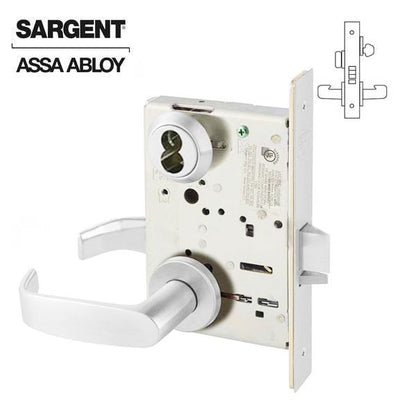 Sargent - 8205 - Mechanical Mortise Lock - LN Rose / L Lever - Office/Entry - SFIC - Optional Finish - Grade 1 - UHS Hardware