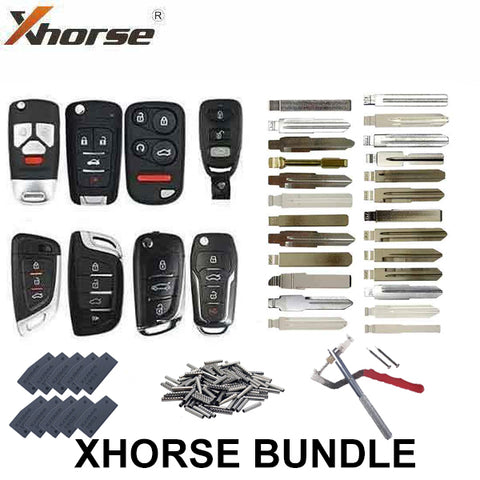 Universal Remote Key Starter Pack w/ Blades / Super Chips / Pins & Disassembling Tool  (Xhorse) - UHS Hardware