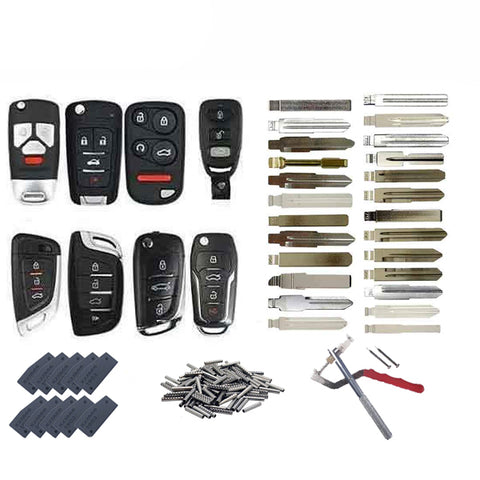 Universal Remote Key Starter Pack w/ Blades / Super Chips / Pins & Disassembling Tool  (Xhorse) - UHS Hardware