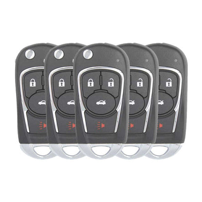 5 x Xhorse - Buick Style / 4-Button Universal Remote Flip Key for VVDI Key Tools (Wired) (Pack of 5) - UHS Hardware