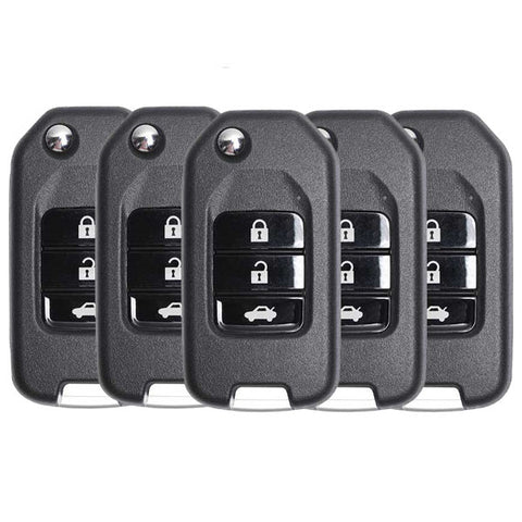 Xhorse VVDI Universal Wired Flip Remote Key – 3 Buttons For Honda, XKHO00EN, Black
