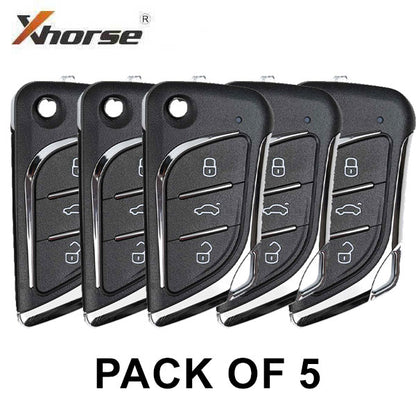 5 x Xhorse - Lexus Knife Style / 3-Button Universal Remote Flip Key for VVDI Key Tool (Wired) (Pack of 5) - UHS Hardware