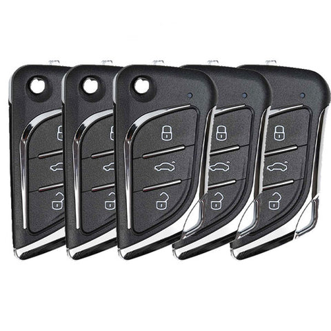 5 x Xhorse - Lexus Knife Style / 3-Button Universal Remote Flip Key for VVDI Key Tool (Wired) (Pack of 5) - UHS Hardware