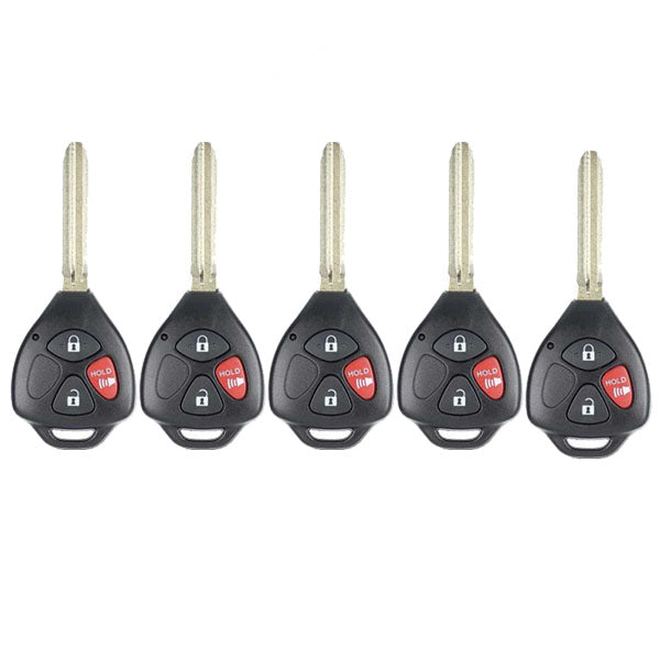 5 x Xhorse - Toyota Style / 3-Button Universal Remote Head Key for VVDI Key Tools (Wired) (Pack of 5) - UHS Hardware
