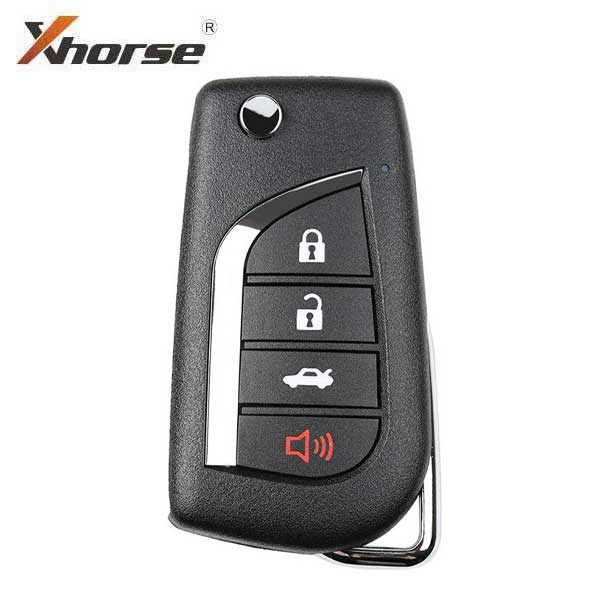 Xhorse - Toyota Style / 4-Button Universal Remote Flip Key for VVDI Key Tools (Wired) - UHS Hardware