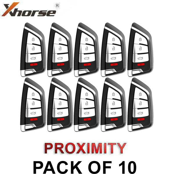 10 x Xhorse - Knife Style / 4-Button Universal Smart Key w/ Proximity Function for VVDI Key Tool (Pack of 10) - UHS Hardware
