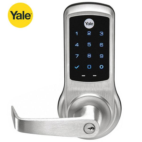 Yale NTB620 Electronic Cylindrical Lever Lock - w/ NextTouch Capacitive Touchscreen - Schlage C - Satin Chrome - w/ Key Override - UHS Hardware