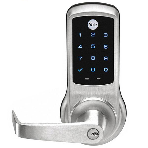 Yale NTB620 Electronic Cylindrical Lever Lock - w/ NextTouch Capacitive Touchscreen - Schlage C - Satin Chrome - w/ Key Override - UHS Hardware