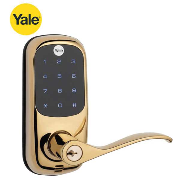 Yale - YRL220 - Electronic Touchscreen Keypad Lever Lock - KW1 Key Override - Polished Brass - Grade 2 - UHS Hardware