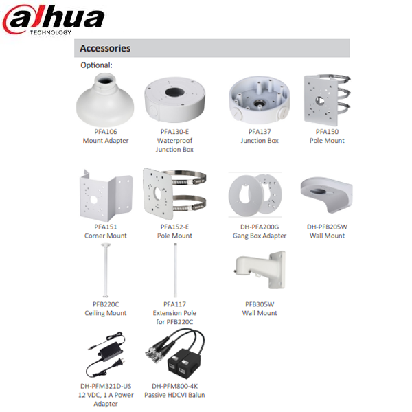 Dahua / HDCVI / 5MP / Eyeball Camera / Vari-Focal / White / 2.7 - 13.5 mm / Outdoor / IP67 / 5 Year Warranty / DH-A52CJ6Z - UHS Hardware