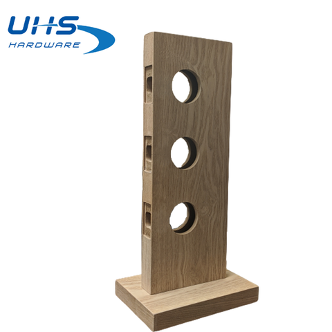 Lock Display with 3 Holes - Natural Wood - UHS Hardware