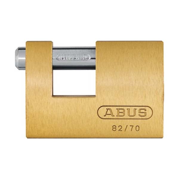 Abus - 82705 Padlock Brass 82/70 Optional Keying Locks & Cylinders
