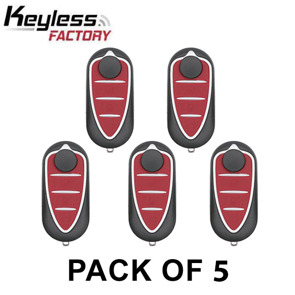 5 x 2008-2016 Alfa Romeo Mito / 3-Button Flip Key / Delphi (AFTERMARKET) (Pack of 5) - UHS Hardware