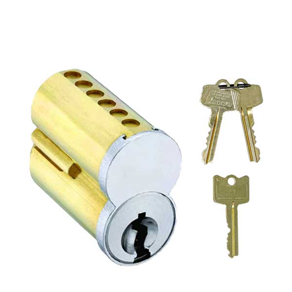 Arrow - Small Format IC Core Cylinder - 6 Pins - Combinated - Keyed w/ 1-Control Key & 2 Change - Satin Chrome - UHS Hardware