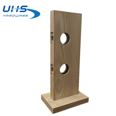 Lock Display with 2 Holes - Natural Wood - Regular Size - UHS Hardware