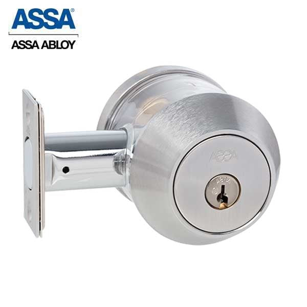 ASSA - 7000 Series - MAX+ Double Cylinder Deadbolt with Security Guard - 626 - Satin Chrome - Grade 1 - UHS Hardware