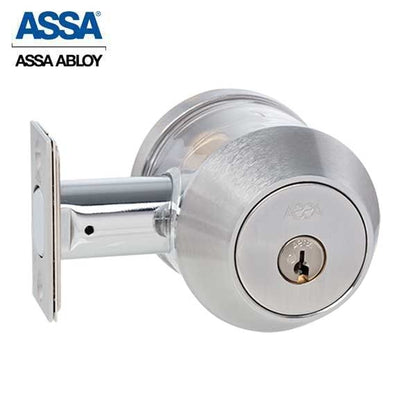 ASSA - 7000 Series - MAX+ Double Cylinder Deadbolt with Security Guard - 626 - Satin Chrome - Grade 1 - UHS Hardware