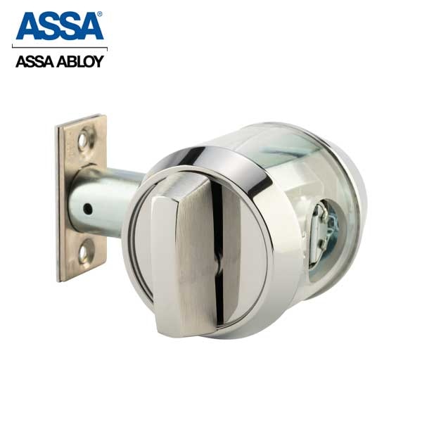 ASSA - 7000 Series - MAX+ / Maximum + Security Restricted Single Cylinder Deadbolt - 626 - Satin Chrome - Grade 1 - UHS Hardware