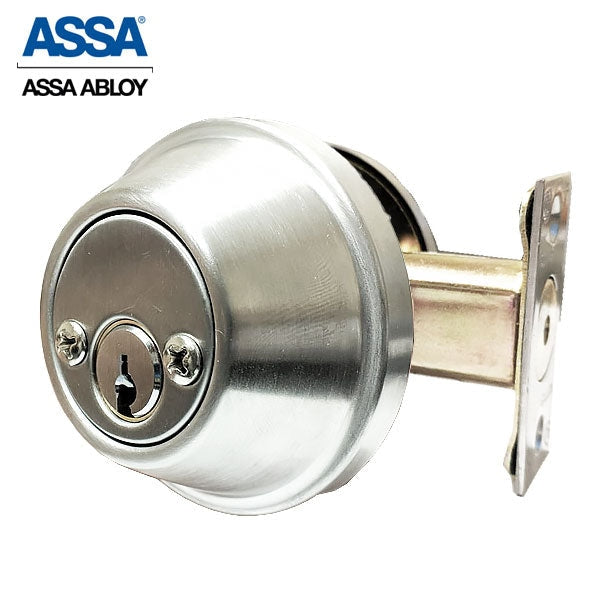 ASSA - M90 Series - MAX+ / Maximum + Security Restricted Double Cylinder Deadbolt - 626 - Satin Chrome - Grade 2 - UHS Hardware