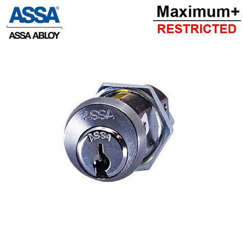 ASSA - MAX+ / Maximum + Security Restricted - Key Retaining Cam Lock - 90° - 625 - Bright Chrome - UHS Hardware