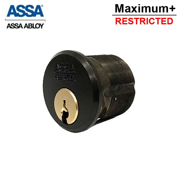 ASSA - MAX+ / Maximum + Security Restricted Mortise Cylinder - 1-1/8" - 624 - Dark Oxidized Bronze - UHS Hardware