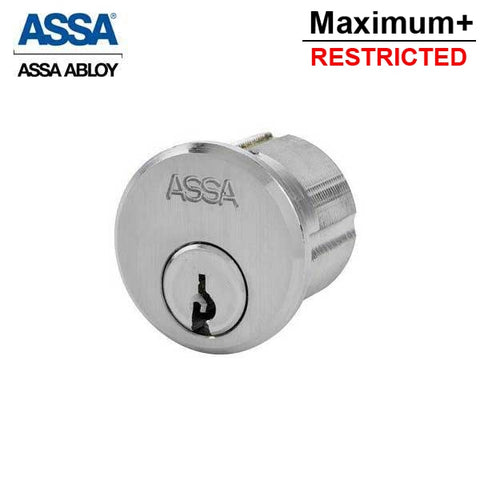 ASSA - MAX+ / Maximum + Security Restricted Mortise Cylinder - 1-1/8" - 626 - Satin Chrome - UHS Hardware