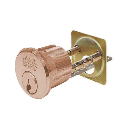 ASSA - MAX+ / Maximum + Security Restricted Mortise Cylinder - 1-1/8" - KA - Horizontal Tailpiece - Satin Bronze - UHS Hardware