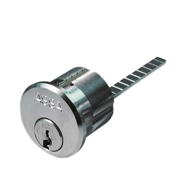 ASSA - MAX+ / Maximum + Security Rim Cylinder - Horizontal Tail Piece - 1-1/8" - 626 - Satin Chrome - UHS Hardware