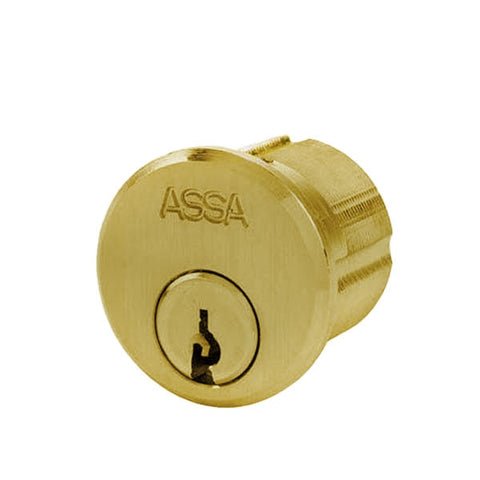 ASSA - MAX+ / Maximum + Security Mortise Cylinder - Adams Rite Cam - 1-1/8" - 605 - Bright Brass - UHS Hardware