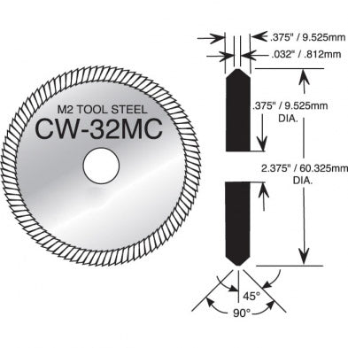 KeylessFactory - CW32MC - ASSA Twin Cylinder Cutter - 90º - for HPC Key Machines - UHS Hardware