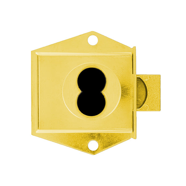 Olympus - 725M - IC Core Mortise Deadbolt Cabinet  Door Lock - BEST SFIC - 1-1/16" to Cylinder Length - Standard Length Bolt - Polished Brass - Optional Handing - Grade 1 - UHS Hardware