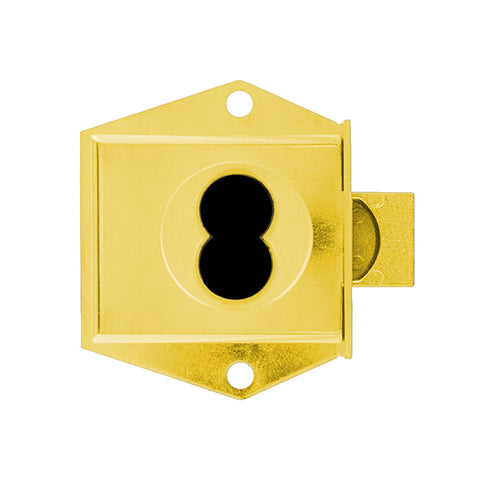 Olympus - 725M - IC Core Mortise Deadbolt Cabinet  Door Lock - BEST SFIC - 1-1/16" to Cylinder Length - Standard Length Bolt - Polished Brass - Optional Handing - Grade 1 - UHS Hardware