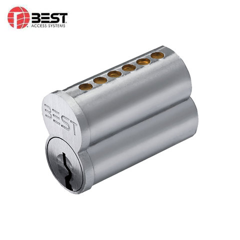 BEST - 1C6A1626 - SFIC- Small Format Interchangeable Core - 6 Pin - Uncombinated (No Pins) - A Keyway - Satin Chrome - UHS Hardware