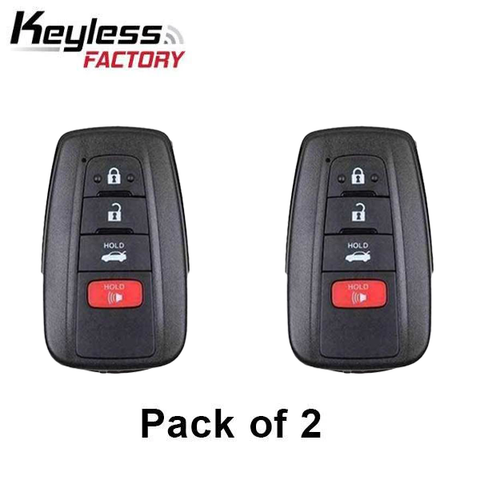 2 x 2019-2021 Toyota Corolla / 4-Button Smart Key / PN: 8990H-02030 / HYQ14FBN (AFTERMARKET) (Pack of 2) - UHS Hardware