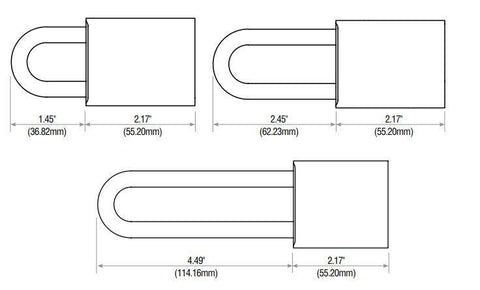 GMS P175 Standard Padlock w/ Rekeyable Cylinder - 1.75" Body -  US26D - Satin Chrome - Schlage C - SC1 - UHS Hardware