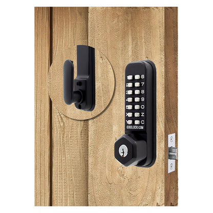 Code Locks - CL255 - Mechanical Lock - Light Duty - Dual Backset Deadlatch 2 3/8" -  2 3/4" - Mortise Tubular Latchbolt - Holdback Feature - Optional Key Override - Optional Marine Grade Protection - Fire Rated - Grade 2 - UHS Hardware