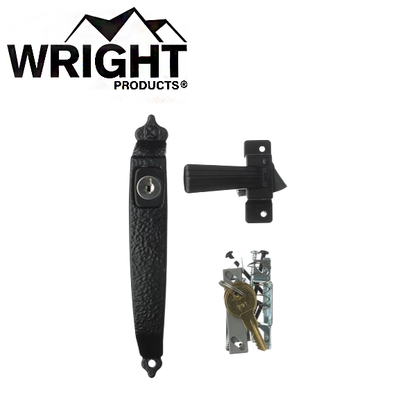 Wright - VVCK333X3BL - Keyed Colonial Push Button Latch - Black - UHS Hardware