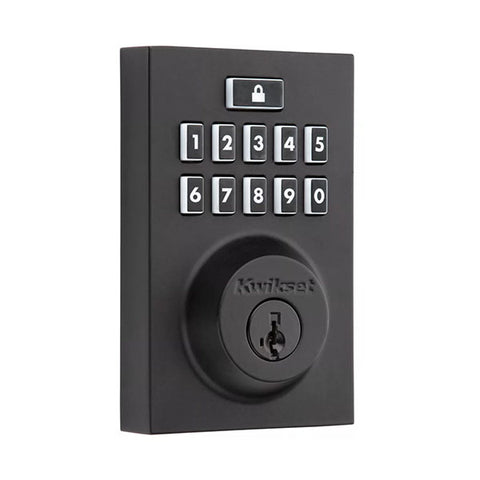Kwikset - 913 - Smartcode Contemporary Electronic Deadbolt - 514 - Matte Black - Grade 2 - UHS Hardware