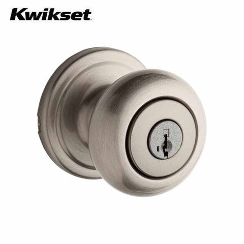 Kwikset - 740H - Hancock Knob - Keyed - featuring SmartKey - Round Rose - 15 - Satin Nickel - Entrance - SC1 Schlage - SmartKey Technology - Grade 2 - UHS Hardware