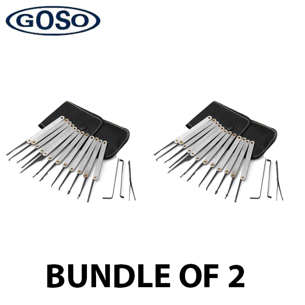 GOSO - 12 Pieces Lock Pick Set with Leather Case (BUNDLE OF 2) - UHS Hardware